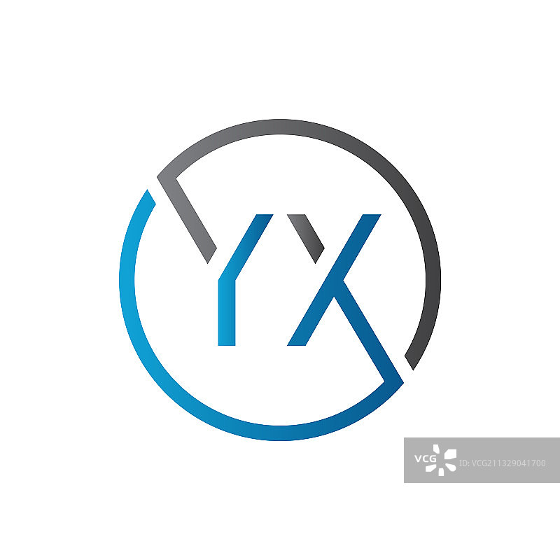 圆形YX字母logo设计模板图片素材