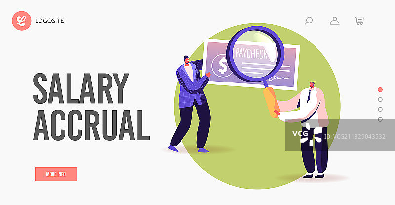 带人物的支票支付着陆页模板图片素材