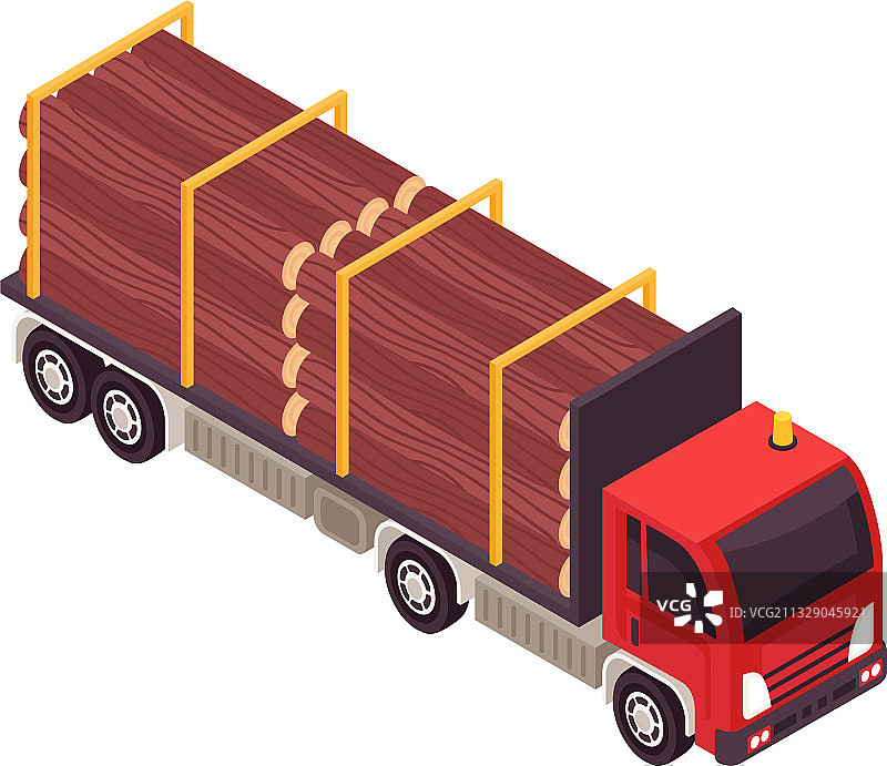 带木材组合的卡车图片素材