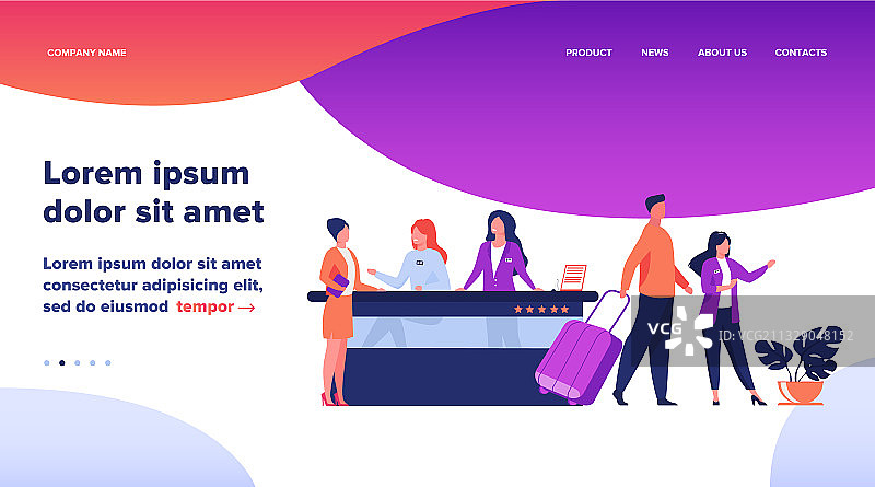 酒店登记处友好的接待员图片素材