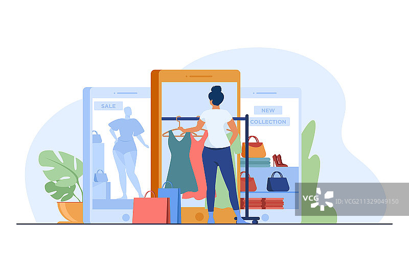 顾客在网上商店购买布料图片素材