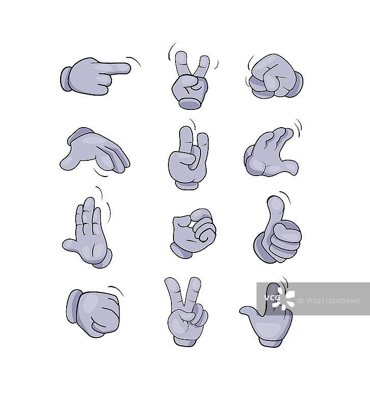 卡通人物手势合集图片素材