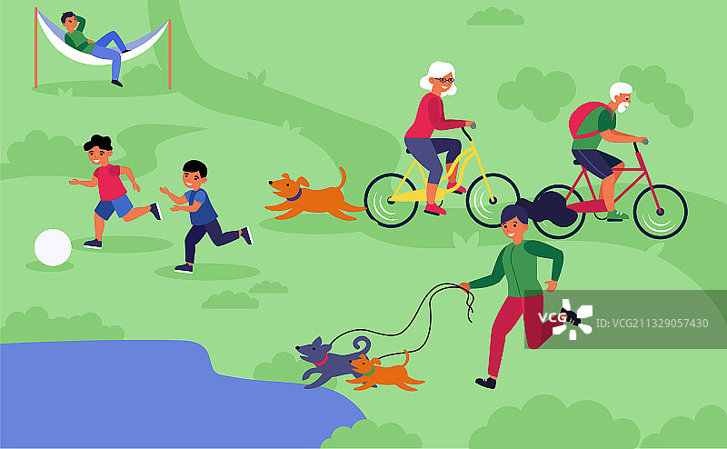 人们享受户外活动图片素材