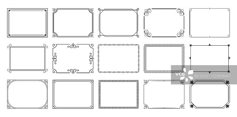 矩形书法边框套装图片素材
