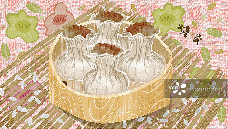 烧卖插画图片素材