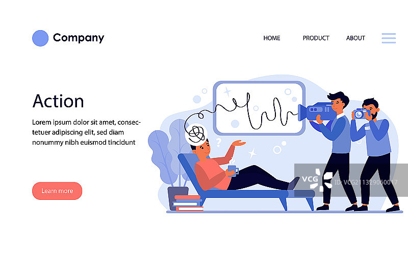 摄像师和摄影师进行报道图片素材