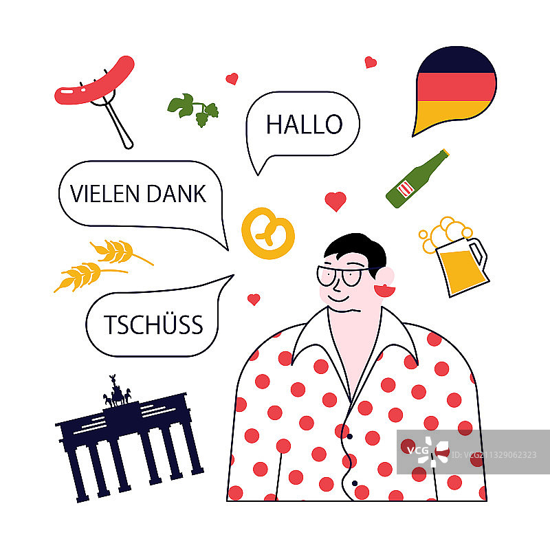 德语课程概念图片素材