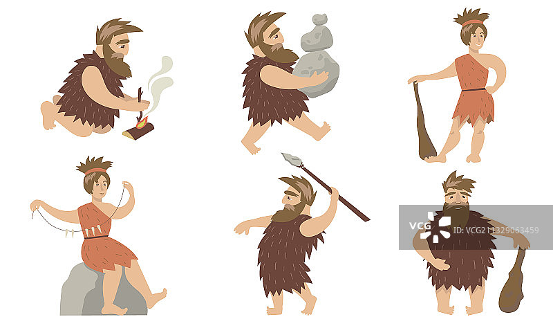 穴居人促销套装图片素材