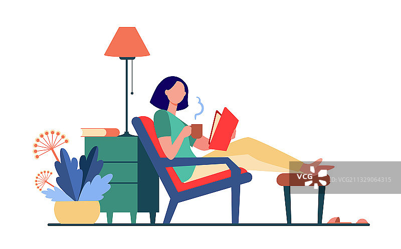 在家放松的女人图片素材