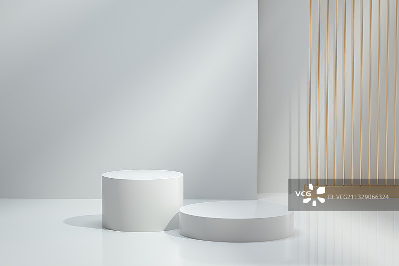 白色产品展台三维场景背景图片素材