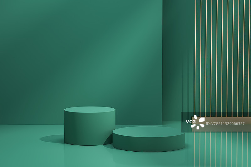 绿色产品展台三维场景背景图片素材