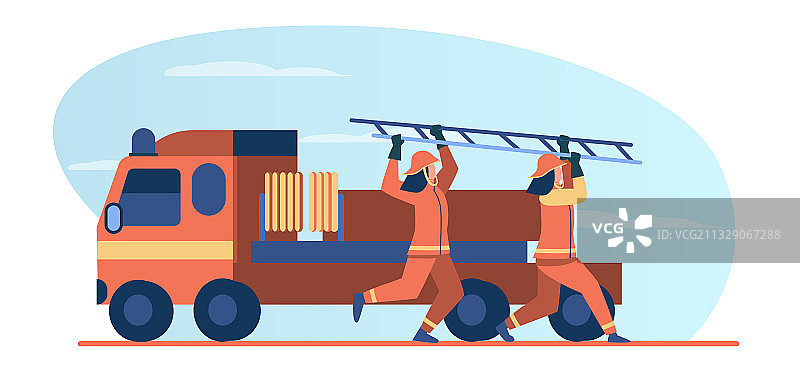 消防员赶去救援图片素材