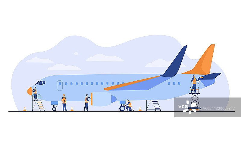 飞机服务独立扁平设计图片素材