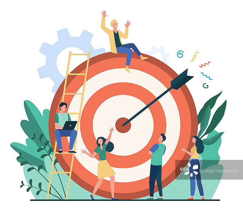 在附近坐着和行走的积极的小人图片素材