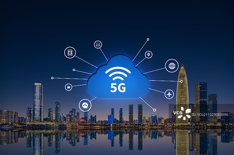 深圳5G科技网络城市建筑图片素材