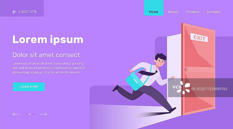 商人奔跑逃离出口图片素材