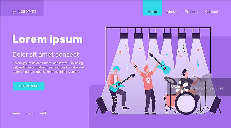 著名摇滚乐队演奏和演唱图片素材