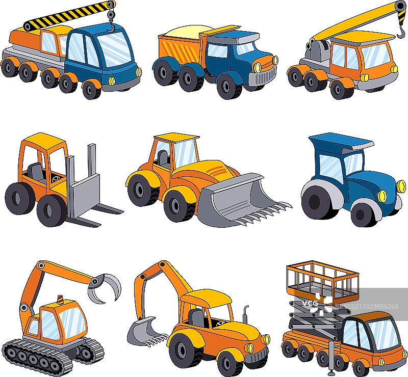起重机图标卡通合集图片素材