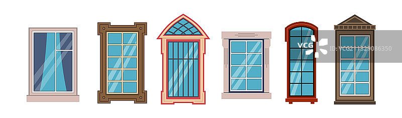 彩色木制卡通窗框图片素材