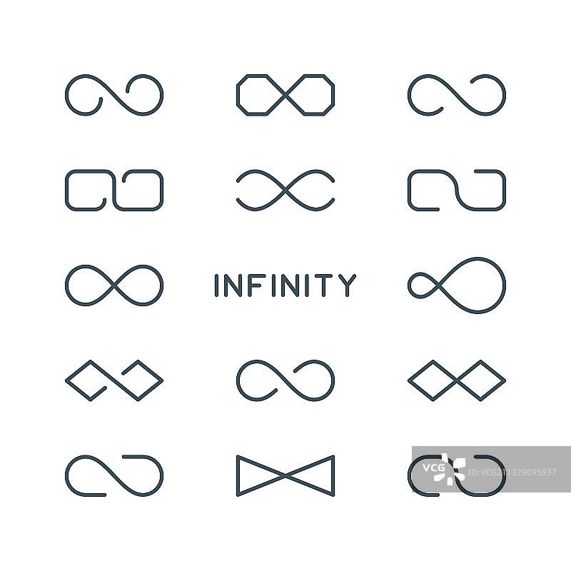 可编辑笔触的细线无限符号图片素材