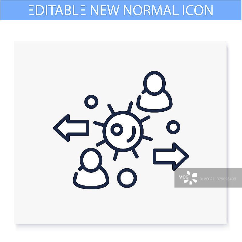病毒传播线性图标图片素材
