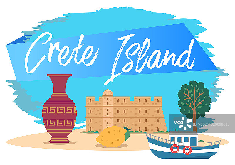 希腊符号与景点图案图片素材