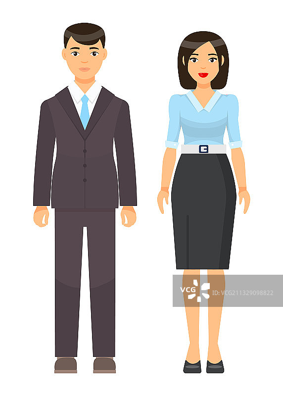 穿着职业装的卡通职场人士图片素材