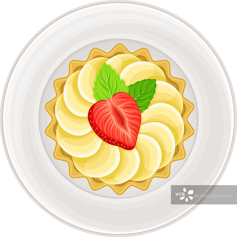 鲜奶油和酥皮小馅饼图片素材