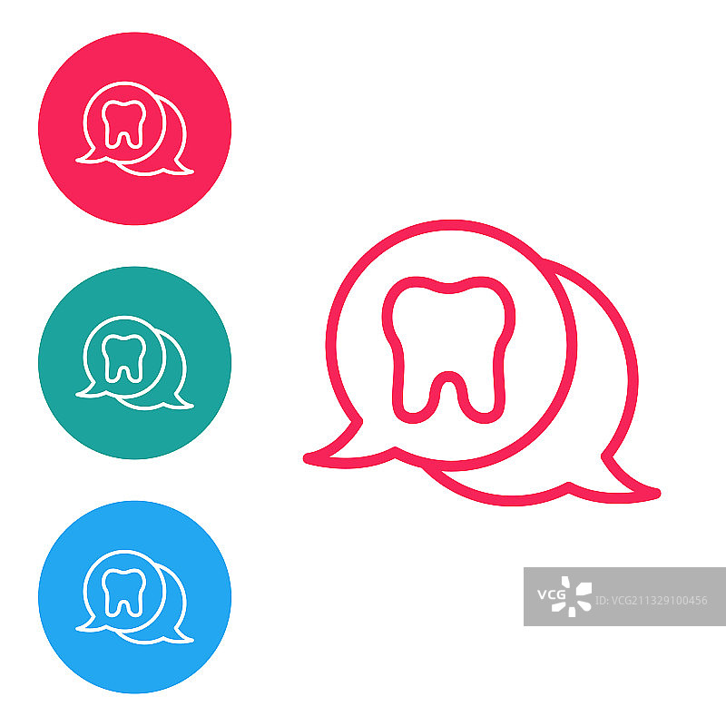 红色线条牙齿图标图片素材