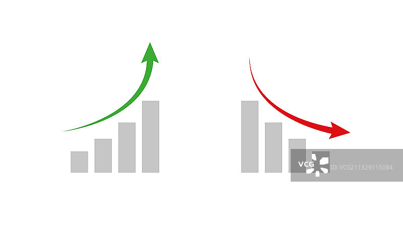图表增长与衰退箭头图图标图片素材