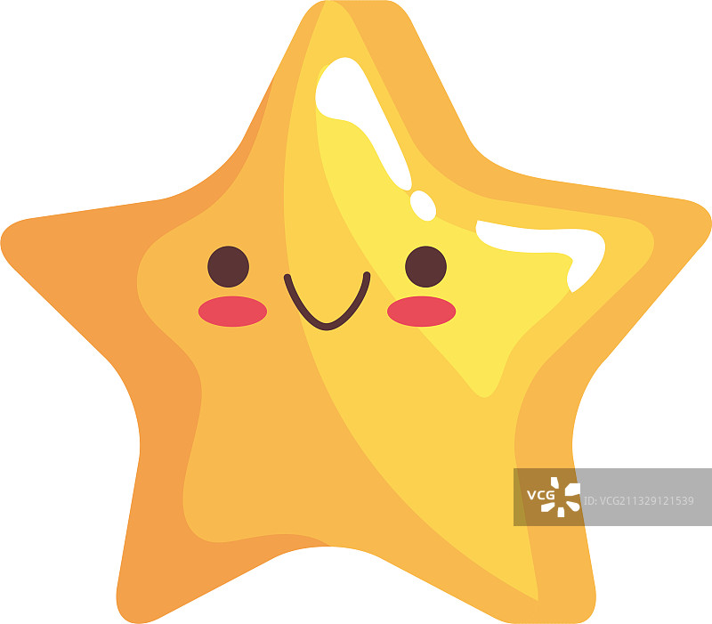 可爱的星星贴纸吉祥物图标图片素材
