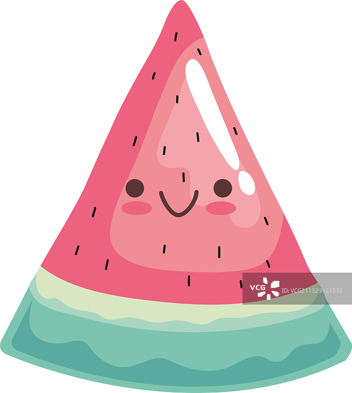 可爱西瓜贴纸卡哇伊角色图标图片素材