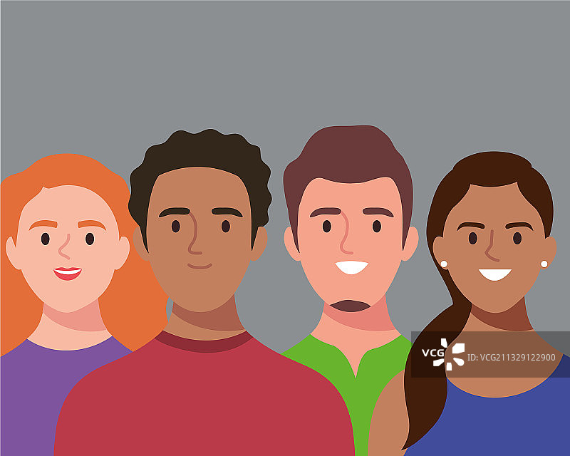 四人头像角色组合图片素材