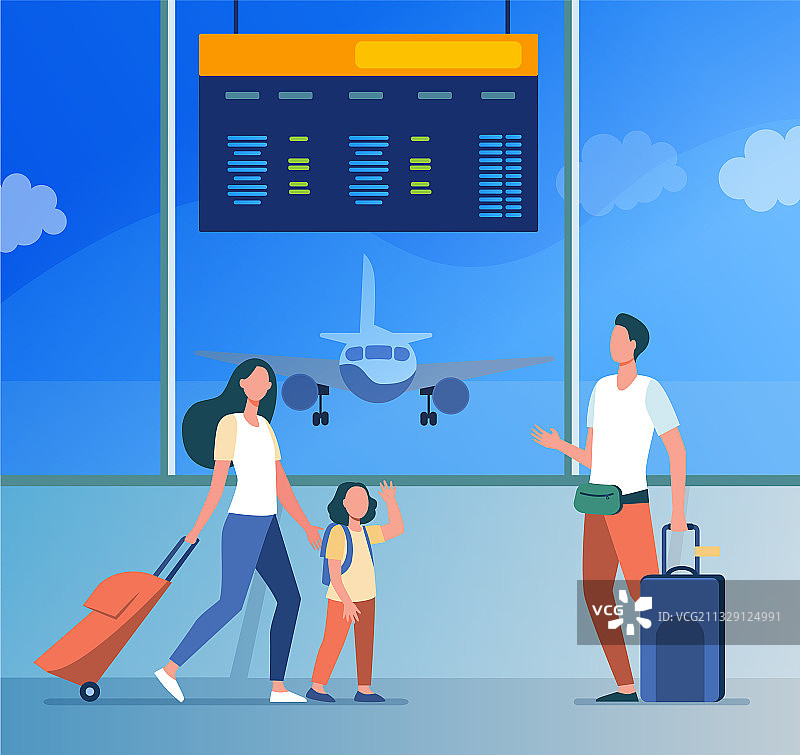 妈妈和小女儿与爸爸见面图片素材