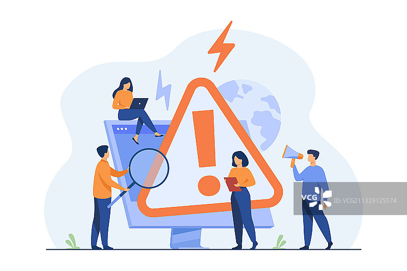 小人检查操作系统错误图片素材