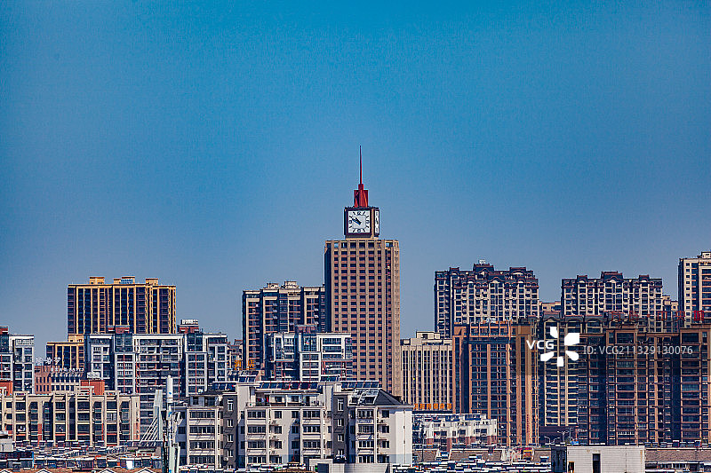 安徽蚌埠怀远县县城楼房建筑钟楼图片素材