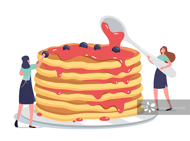 娇小女性角色倾倒新鲜食材图片素材