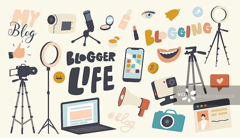 博主生活主题摄像机图标图片素材