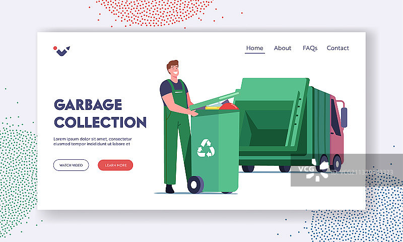 城市回收服务着陆页模板（男士）图片素材