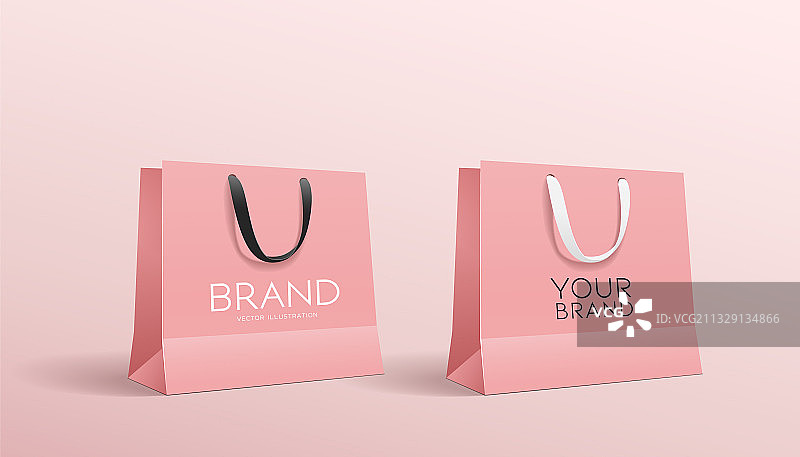 粉色购物纸袋模型图片素材