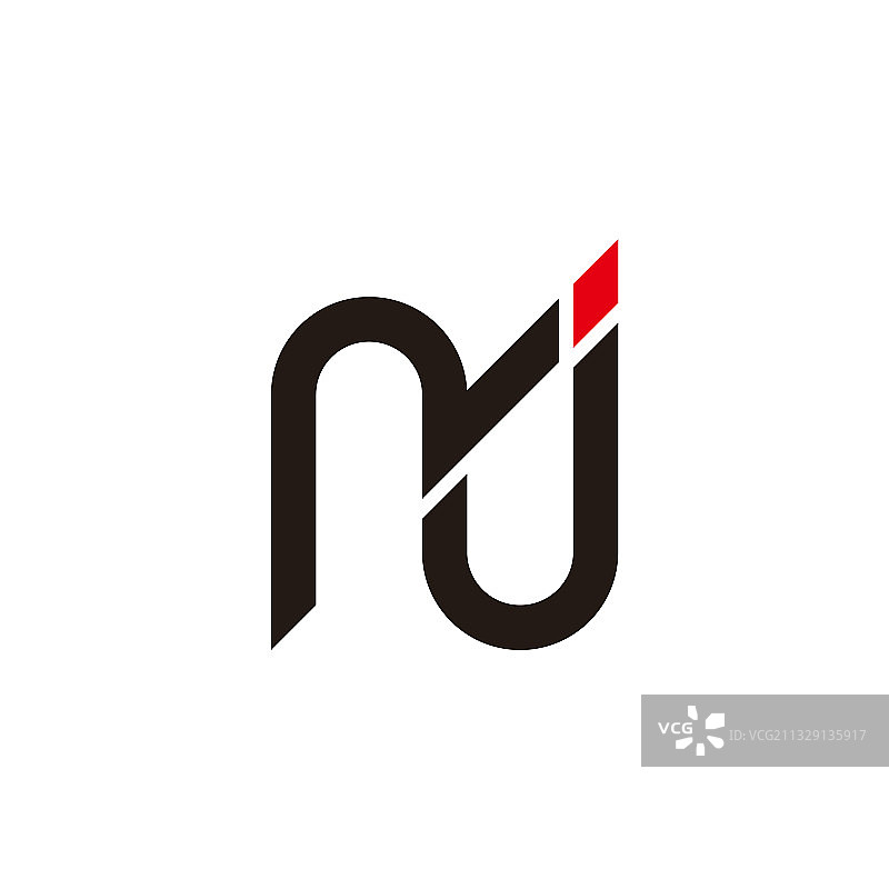 字母NJ几何简约标志设计图片素材