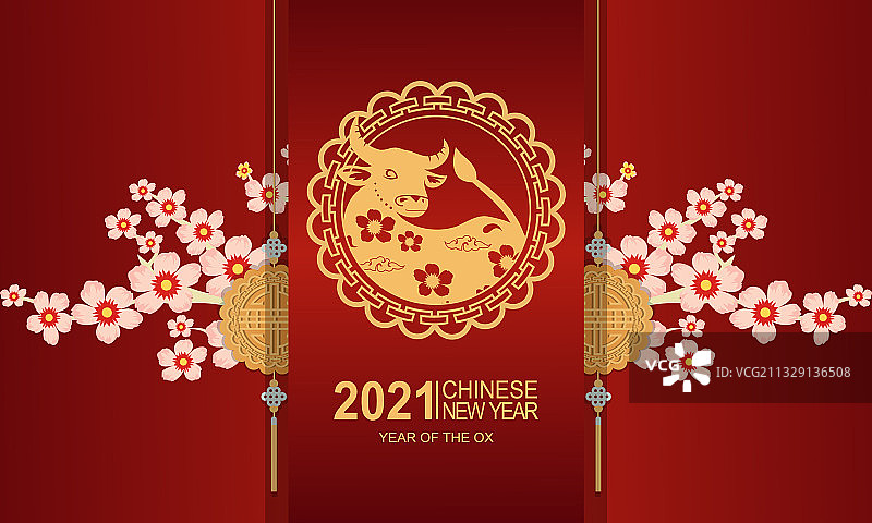 金色中国新年2021图片素材