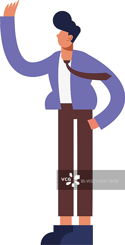 穿西装打领带的卡通男人设计图片素材