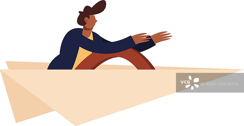 纸飞机上的启动者图片素材