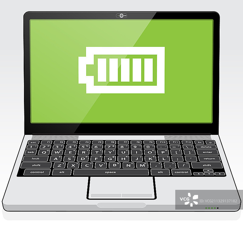 笔记本电脑电池电量已满图片素材