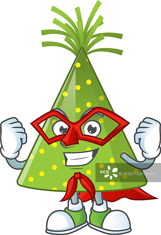 卡通绿色派对帽超级英雄图片素材