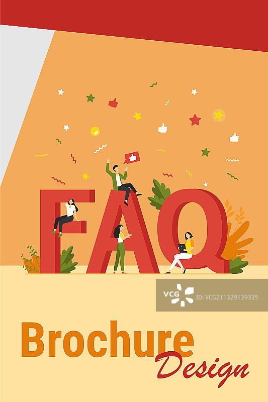 巨型常见问题解答和矮小的人群图片素材