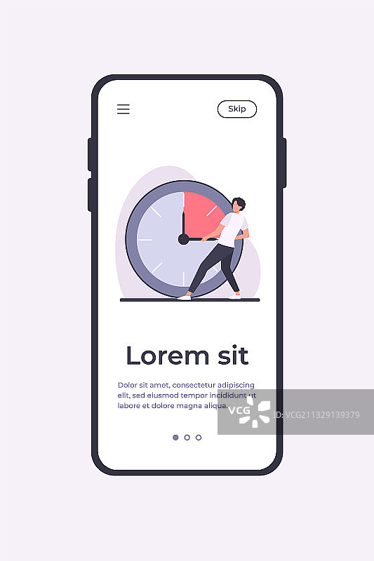 男人移动时钟指针图片素材