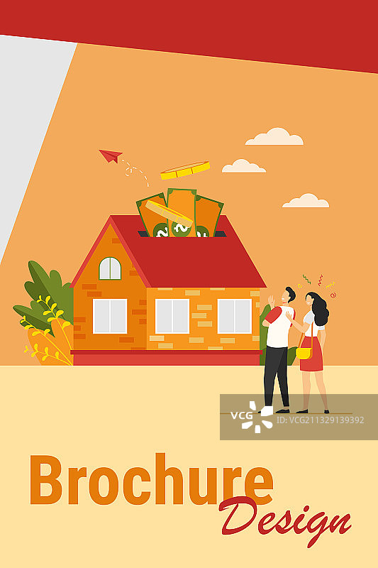 幸福情侣投资房地产图片素材