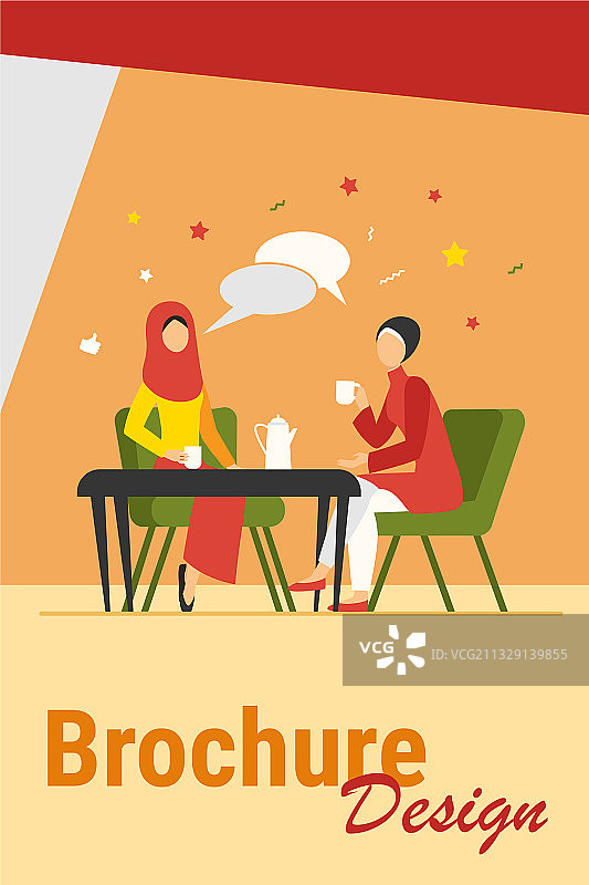 穆斯林女人在阿拉伯咖啡馆聚会图片素材